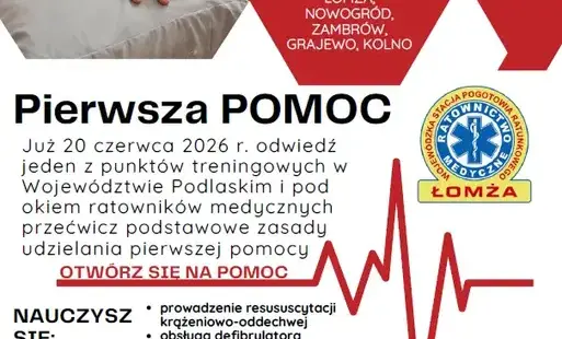 Podlaskie uczy ratować życie. Już 20 czerwca mieszkańcy będą mogli wziąć udział w krajowym treningu pierwszej pomocy