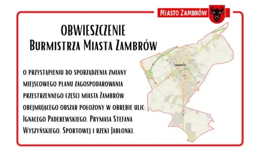 Zmiana planu zagospodarowania przestrzennego — obwieszczenie Burmistrza