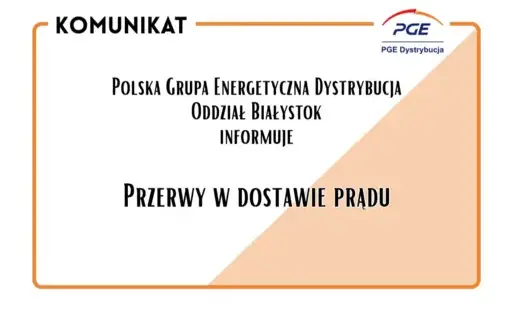 Zdjęcie do Przerwy w dostawie prądu - PGE Informuje