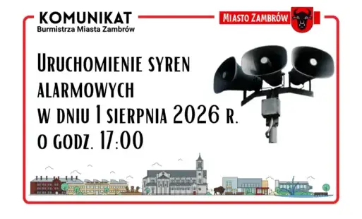 Komunikat - Uruchomienie syren alarmowych w dniu 1 sierpnia 2026 r. o godz. 17:00