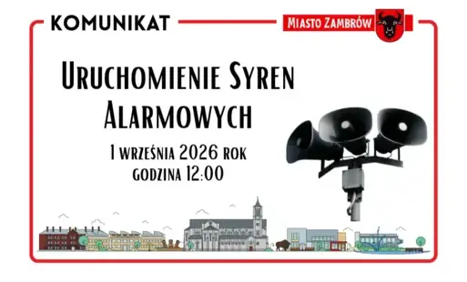 Uruchomienie Syren Alarmowych - 1 września 2026 rok godzina 12:00
