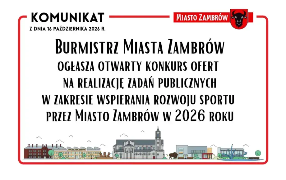 Konkurs ofert na wspieranie rozwoju sportu w Zambrowie w 2026 roku