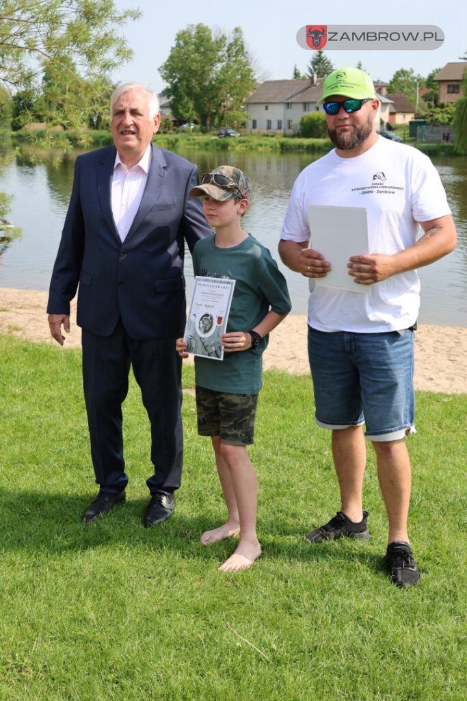 Zawody Wędkarskie dla dzieci i młodzieży o Puchar Burmistrza Miasta Zambrów 01.06.2025r. fot. J. Kurpiewska